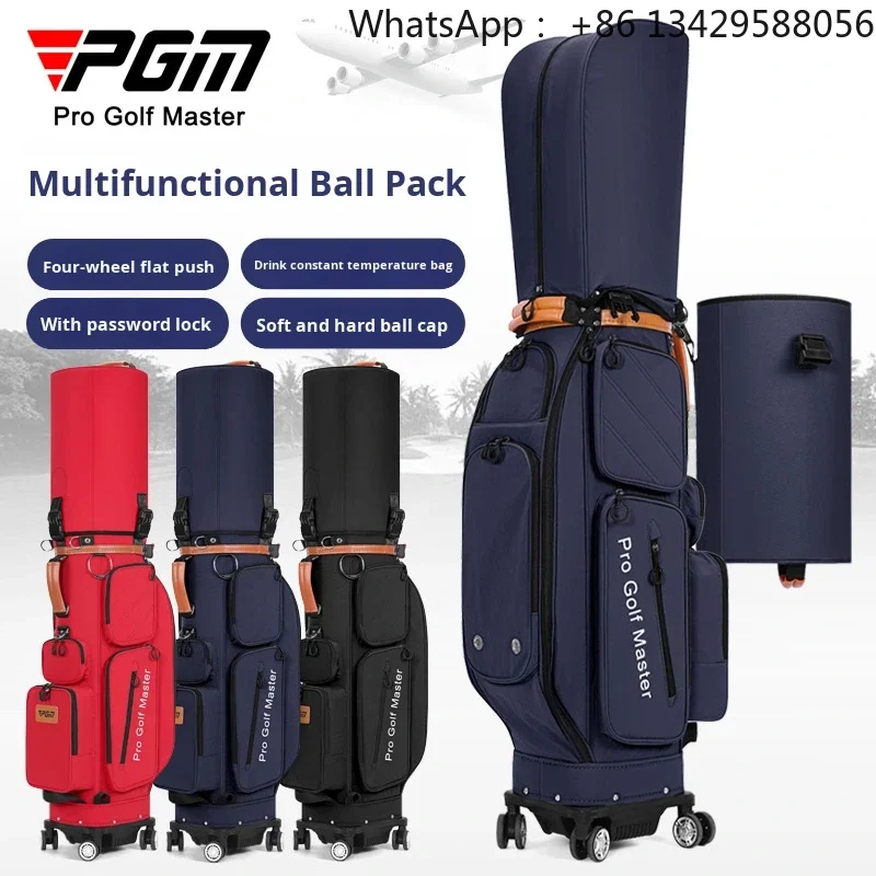 Pgm Men's and Women's Hard-Shell Four-Wheel Polyester Club Bag with Custom Logo for Airline Checked Travel