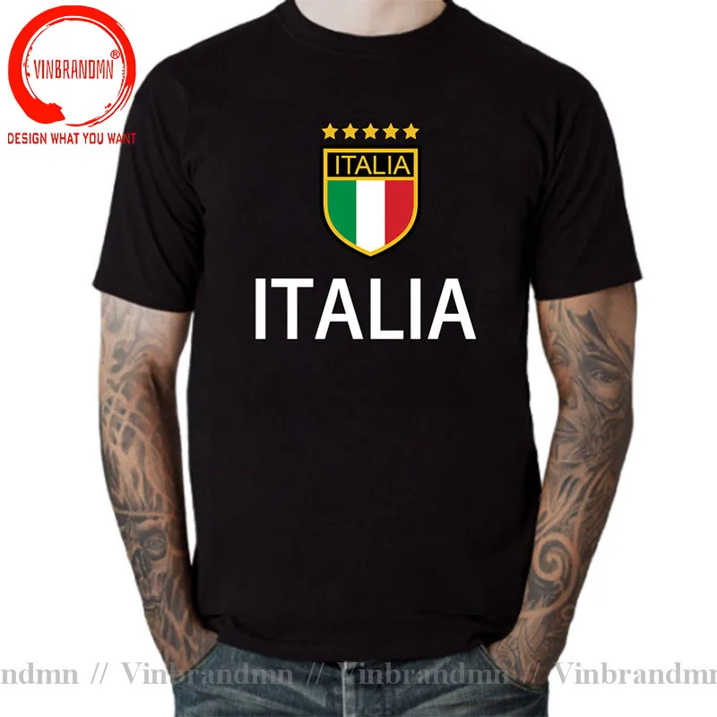 Italy Footballer T Shirt Men Italy Shirt for Men Italia Tshirt Mens Tops Italian Flag Royal Blue Cotton Jersey T-Shirt Camisetas