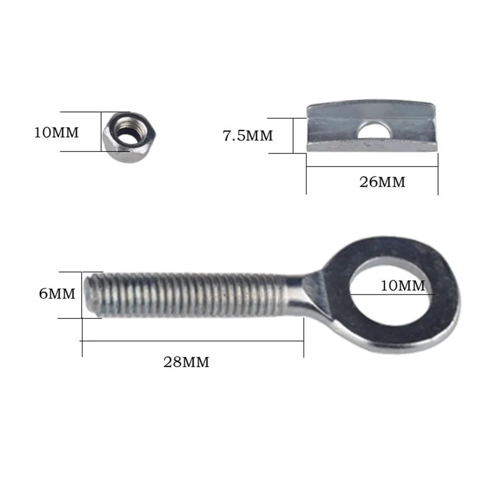2Pcs Bike Bicycle Speed Regulator Chain Fastener Wheel Fastener Zipper Chain Regulator Steel Banjo Chain Tensioners For 3/8 Axle