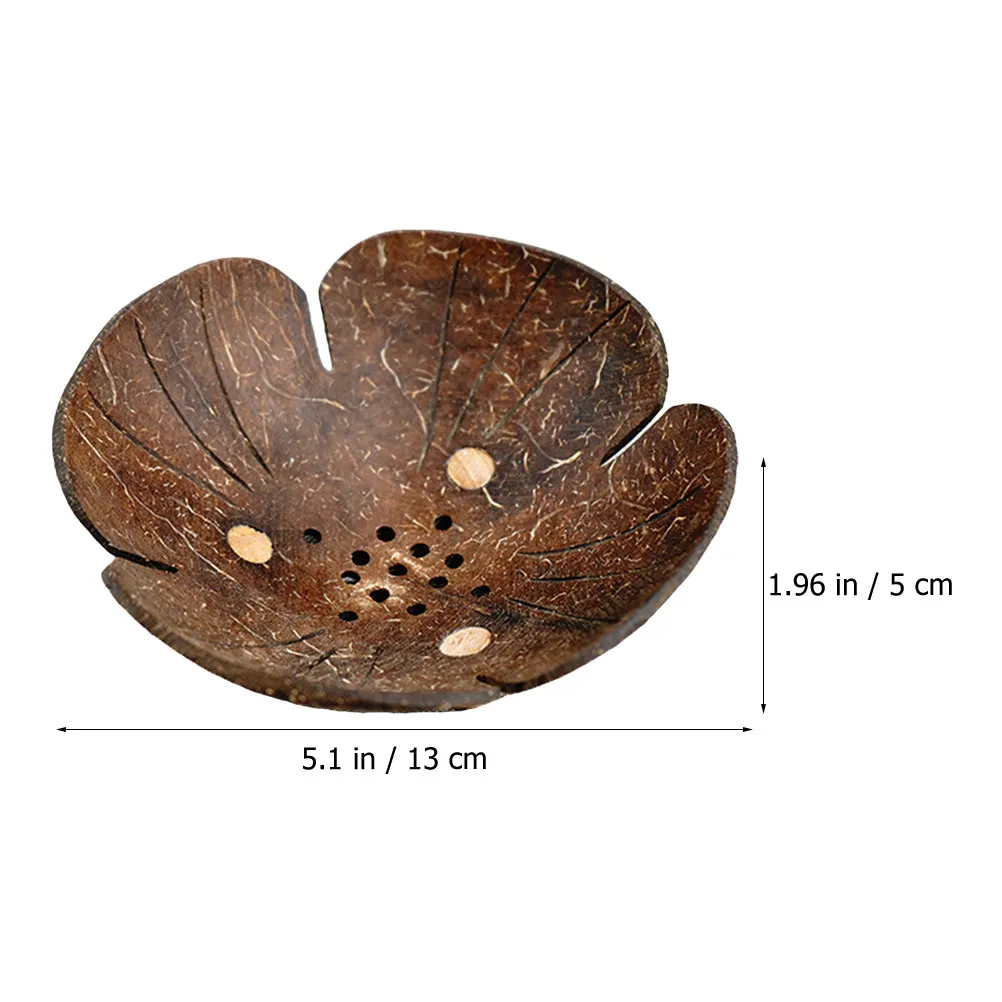 Shell Soap Tray Dish with Drainage Coconut Holder Bathroom for Toiletries Smooth