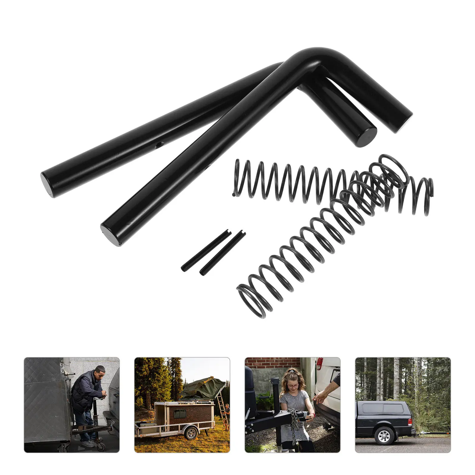 

1Set Trailer Gate Spring Latch Kit Heavy Duty Metal Utility Trailer Ramp Lift Gate Latch Spring Loaded Secure Locking