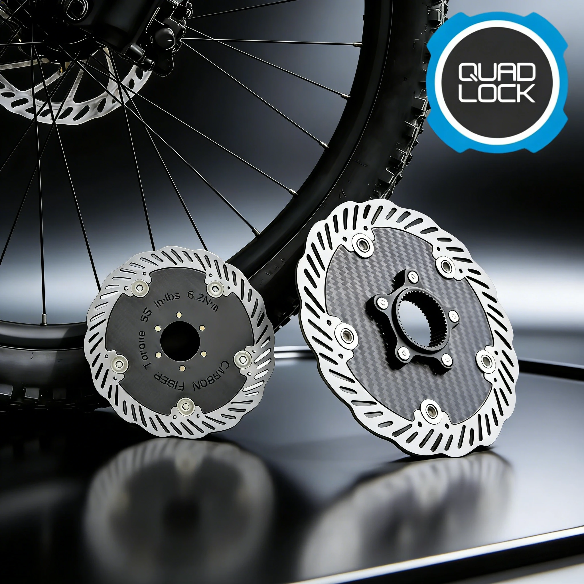 

【QUAD LOCK】High-Strength Carbon Fiber Floating Brake Disc 140mm 160mm Centerlock | MTB Brake Caliper Upgrade Replacement Parts
