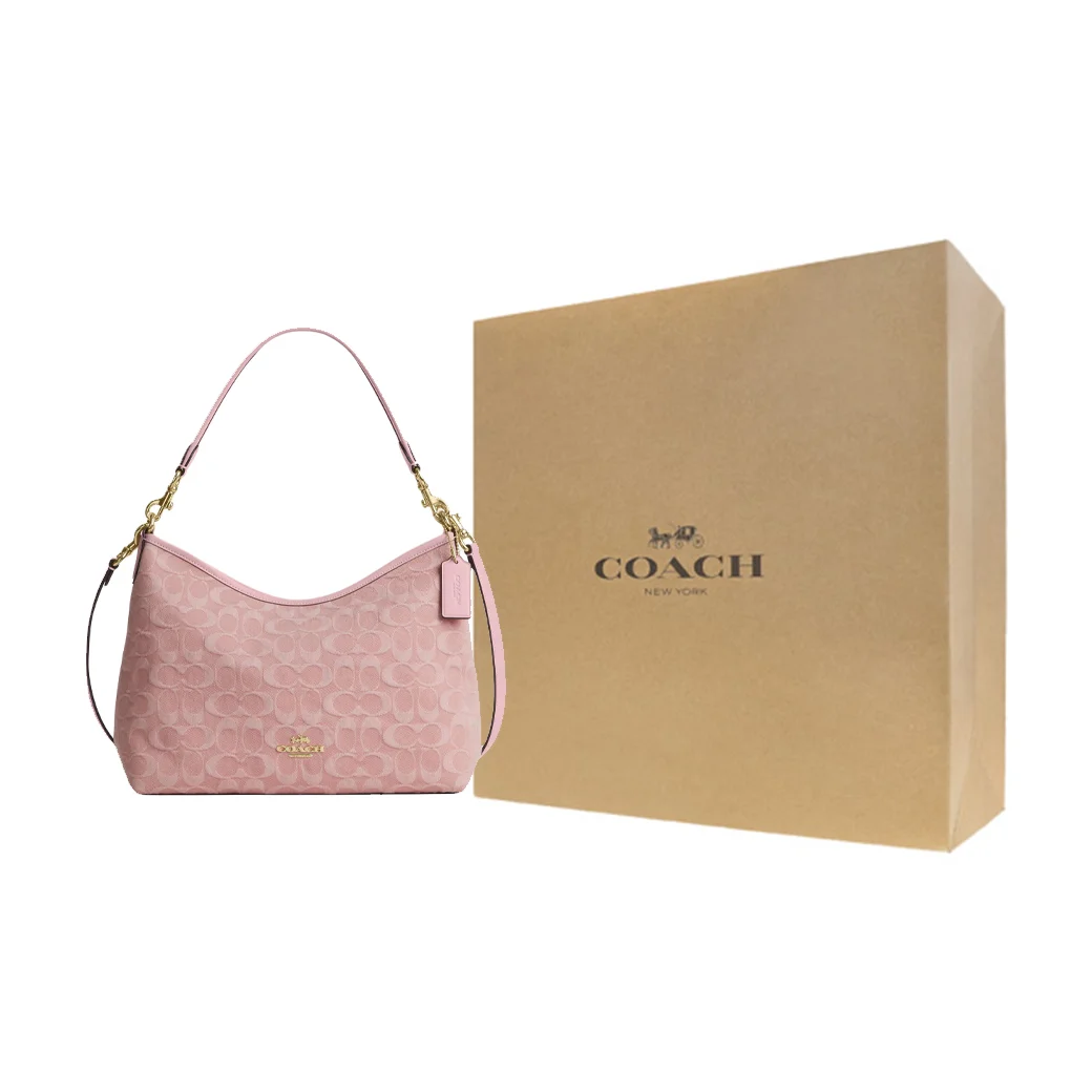 COACH Laurel Fabric Shoulder Bag Large Women's Light Pink CER66-IMNH1