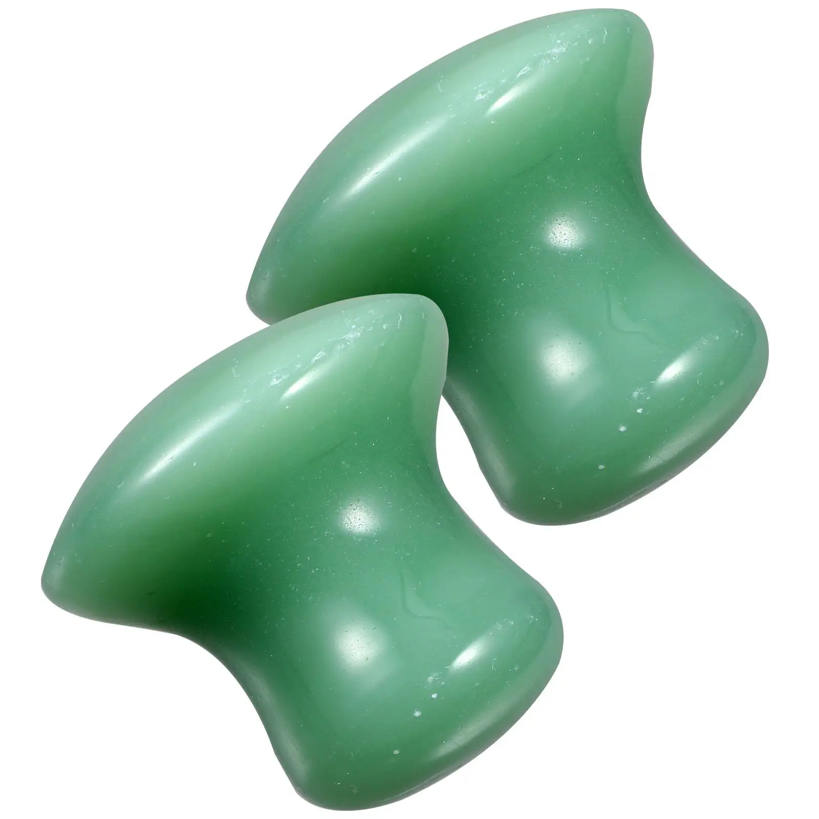 2Pcs Mushroom Massage Stone Aventurine Jade Facial Body Tools Gua Sha Board Massaging Supplies Hot Cold Therapy
