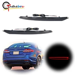 Red LED Car Rear Bumper Reflectors Lights Brake Tail Light w/ Sequential Turn Signal, Rear Fog Lights For 2019-2022 Ford Fusion