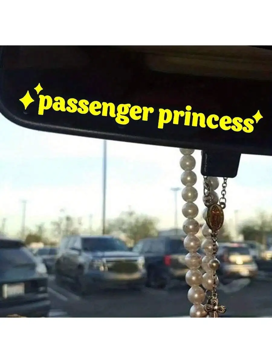 Princess Passenger Vinyl Decals For Car Rearview Mirrors - Easy Apply, Durable & Stylish Exterior Accessories