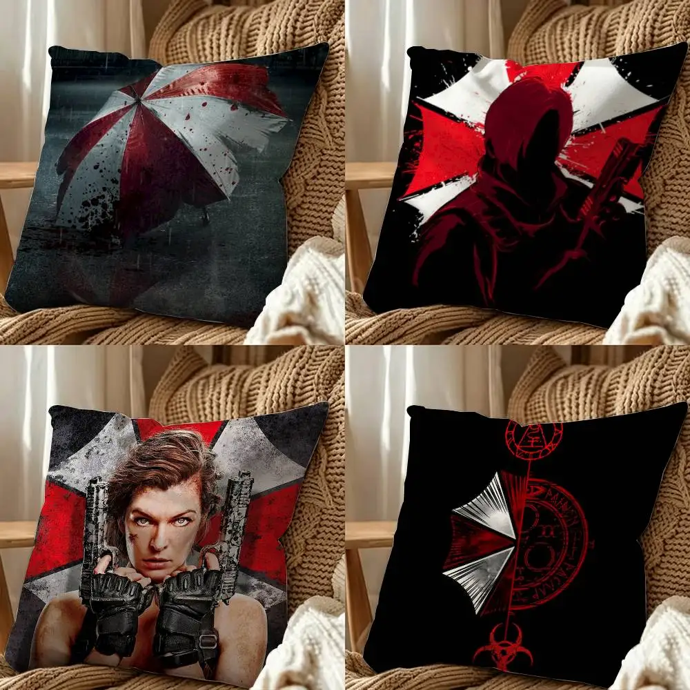 Resident Evil Umbrella  Double-Sided Printed Cushion Cover Bedroom Bedside Sofa Pillow Case