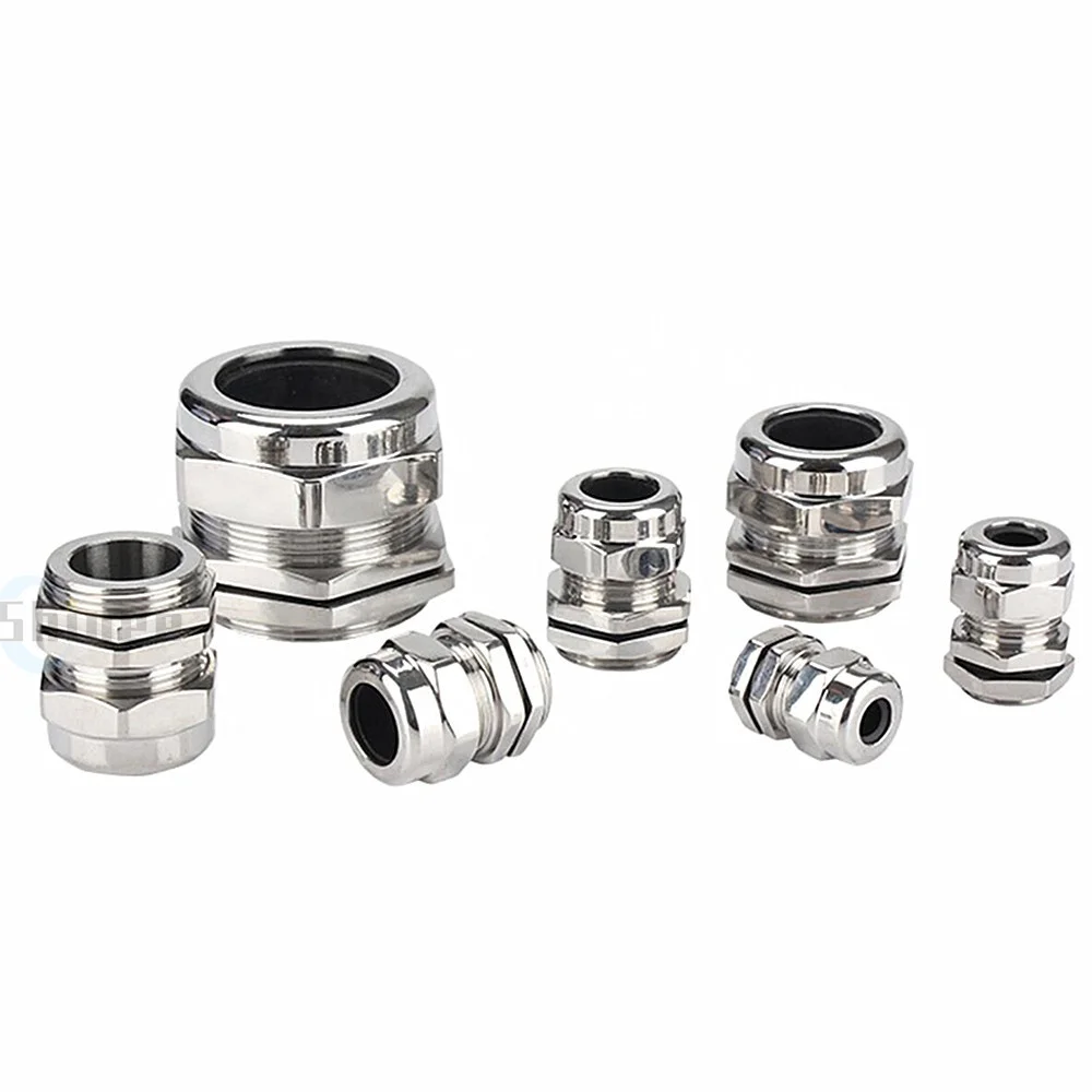 1Pcs 304 Stainless Steel GlandsWaterproof Cable Gland IP68 PG7 PG9 M12 M16 Metal Joint PG13.5 M8 M10 Cable Fixing Seal Joint