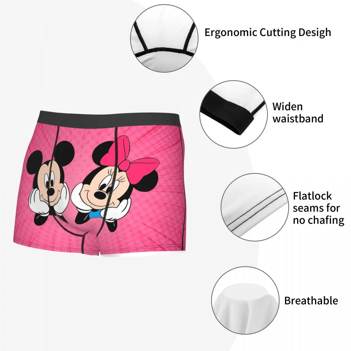 Custom Mickey Mouse Boxers Shorts Mens Briefs Underwear Novelty Underpants