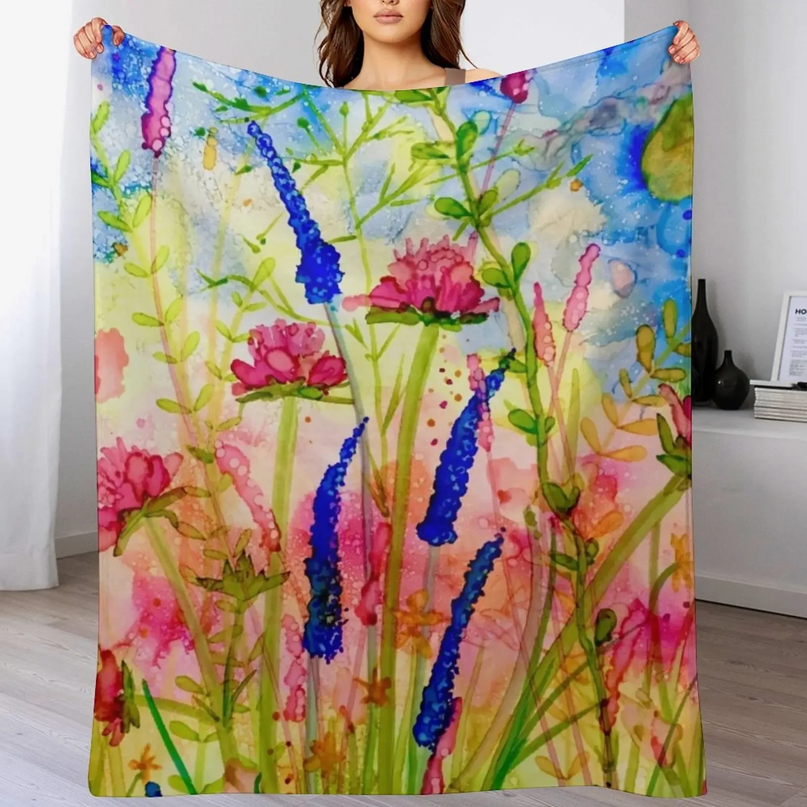 

Pink Mist Throw Blanket Ultra Soft Flannel Fleece Blanket for All Seasons