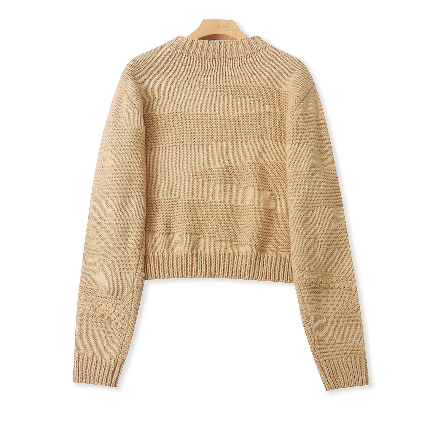 秋冬レディースカジュアルラウンドネックセーター多用途高品質ソフトスプライスニットセーター快適ポリエステルアクリル