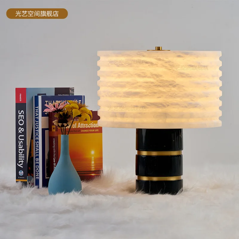 

Spanish marble table lamp minimalist designer model room living room bedroom bedside villa high-end hotel decorative lamp