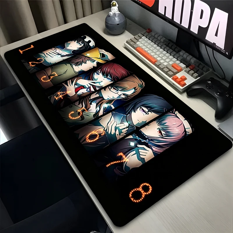 Large Mouse Pad Non-Slip Gaming Accessories Lock Edge Computer Desk Mat Steins Gate Gamer Extended Keyboard Pad Anime Mousepad