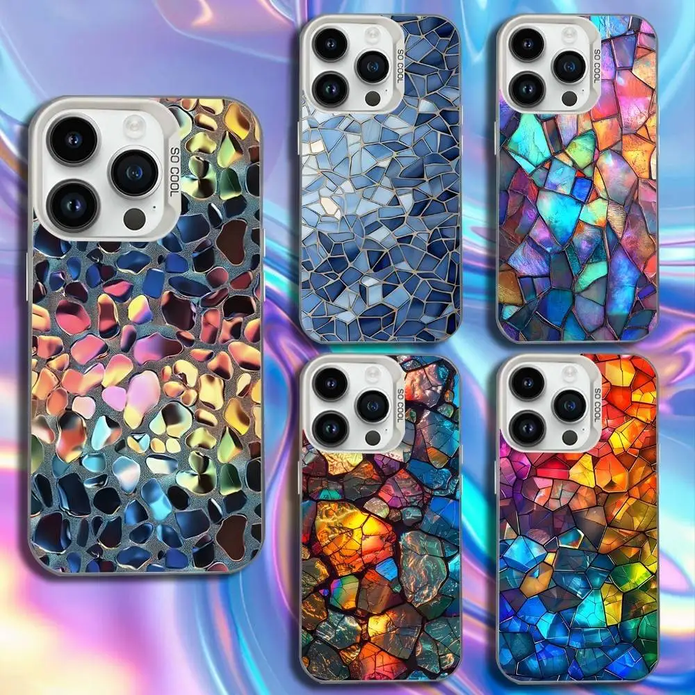 

Colorful Glass Phone Case For iPhone 17,16,15,14,13,12,11,Mini,Pro,SE,MAX White Matte Shockproof Cover