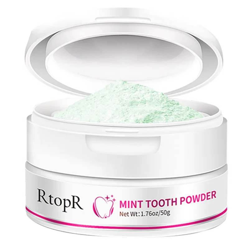 RtopR-polvo blanqueador de dientes, esencia de perla, pasta Dental Natural, Kit de cepillo de dientes, higiene bucal para eliminar manchas y placa