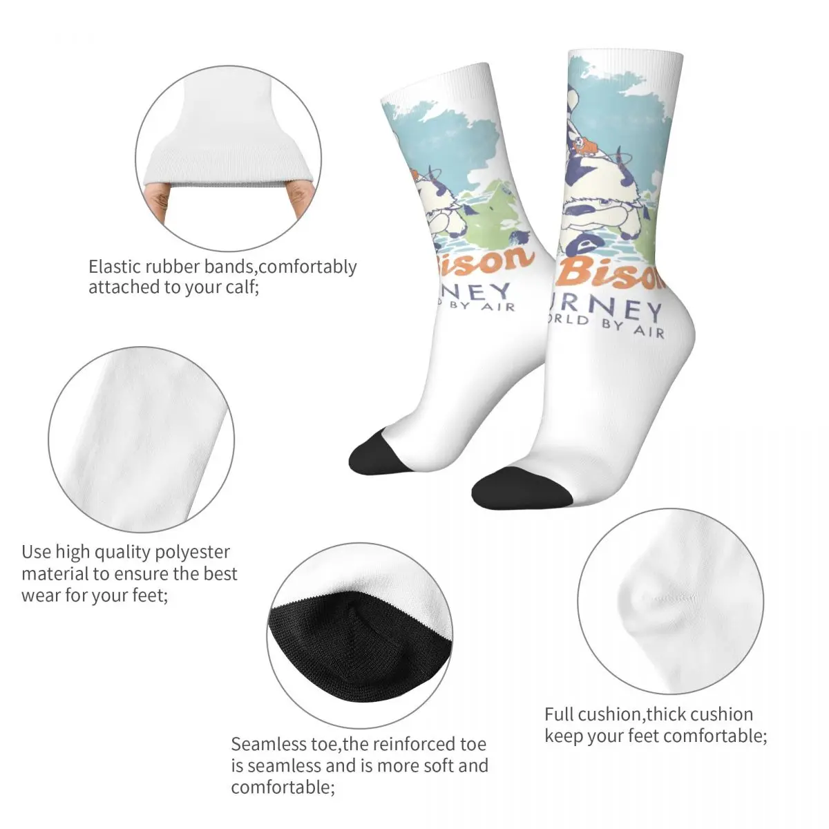 Fashion Male Men Socks Harajuku Avatar-The Last Airbender Sky Bison Sock Skateboard Women Stockings Spring Summer Autumn Winter