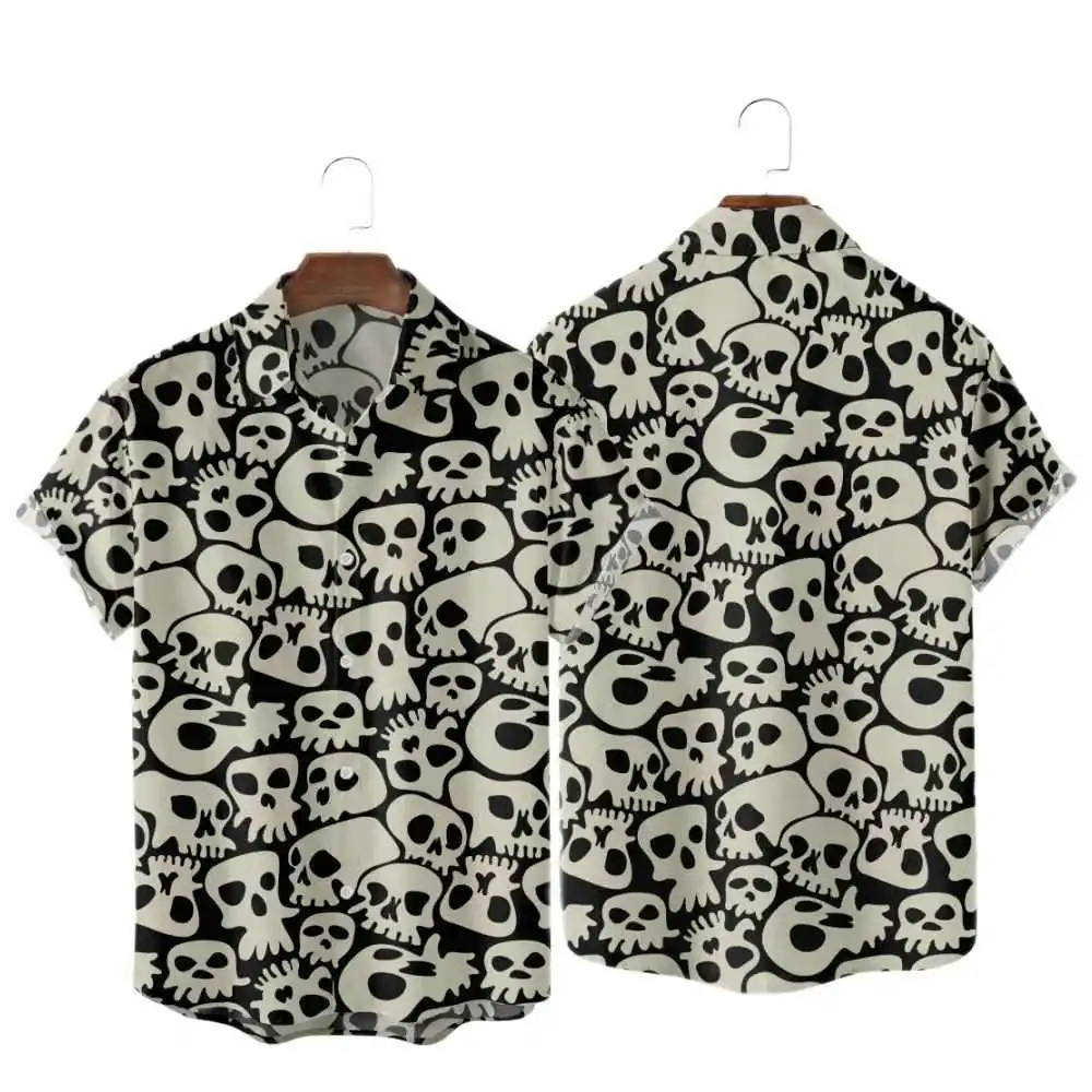 

ort Sve Button-Up Printed irt Lapel Collar Men's Casual Cotton T-irt Breathable Moisture-ng Summer irt