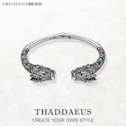 Dragon Bracelet Bangle Fine Jewelry For Women Men Summer Brand New Sterling 925 Silver Vintage Gift