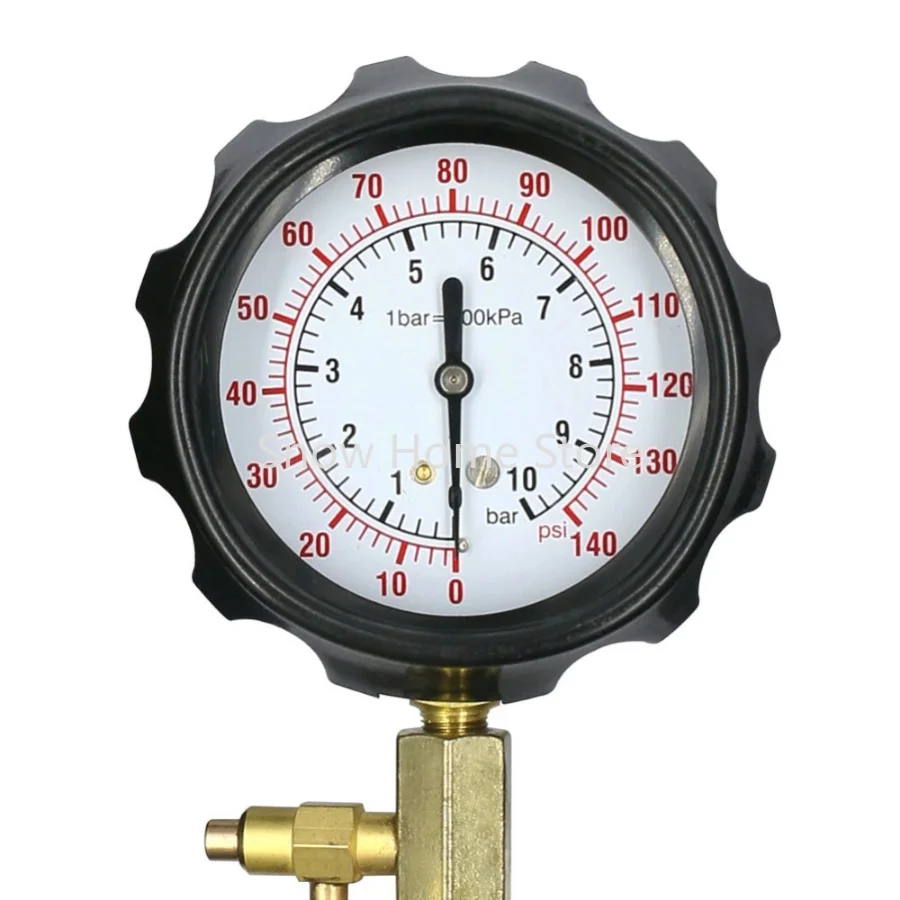 1 Set TU-114 Fuel Pressure Gauge Auto Diagnostics Tools For Fuel Injection Pump Tester 0~140psi 0~10bar Quick Coupling