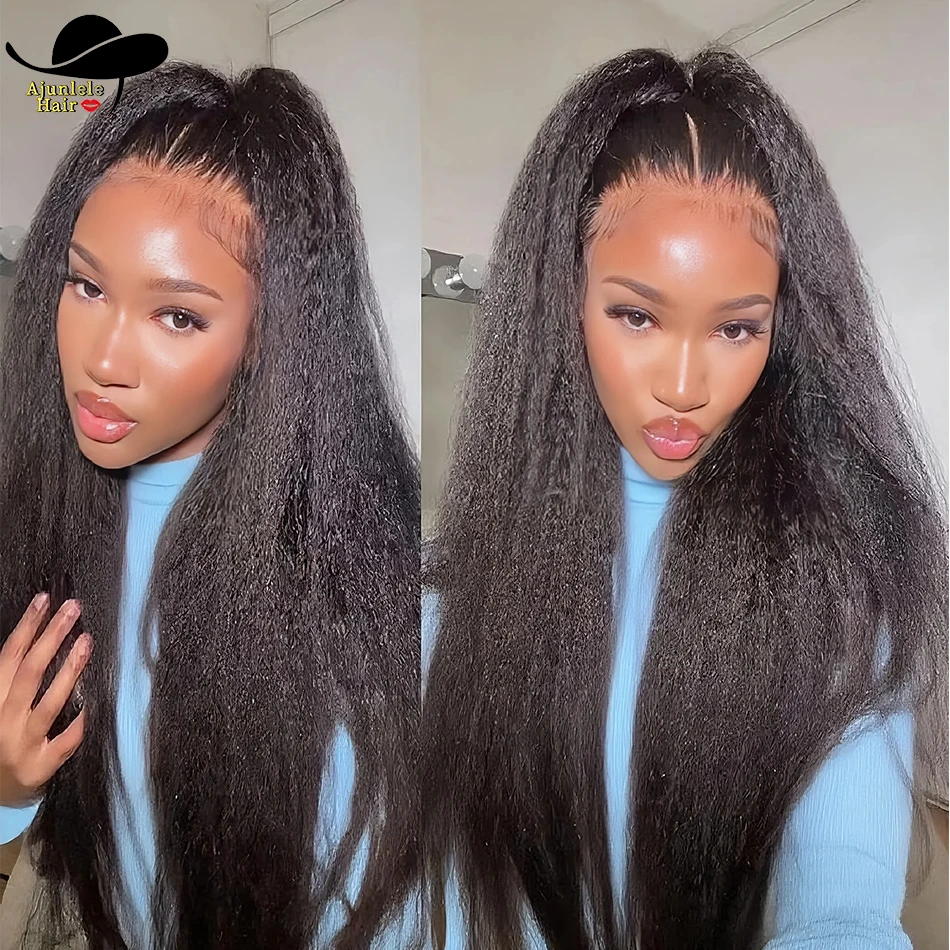 

360 HD Lace Front Virgin Human Hair Wigs Peruvian Yaki Straight 360 Full Lace Frontal Wig Natural Color Pre Plucked Black Women