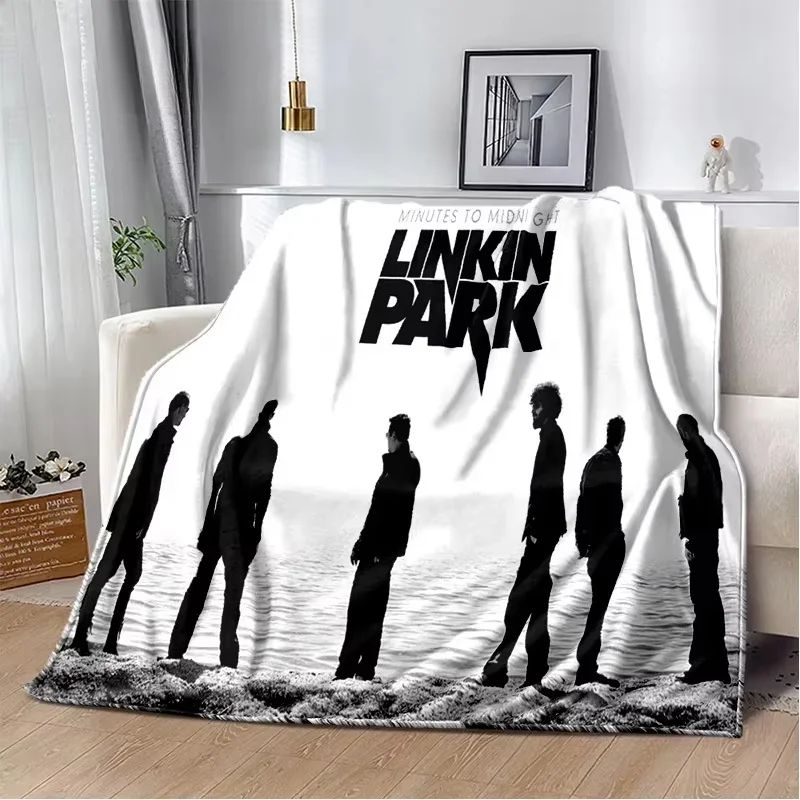 Retro Rock Band 3D L-Linkin Park Soft Flannel Blanket for Beds Bedroom Sofa Picnic,Throw Blanket for Cover Outdoors Leisure Gift