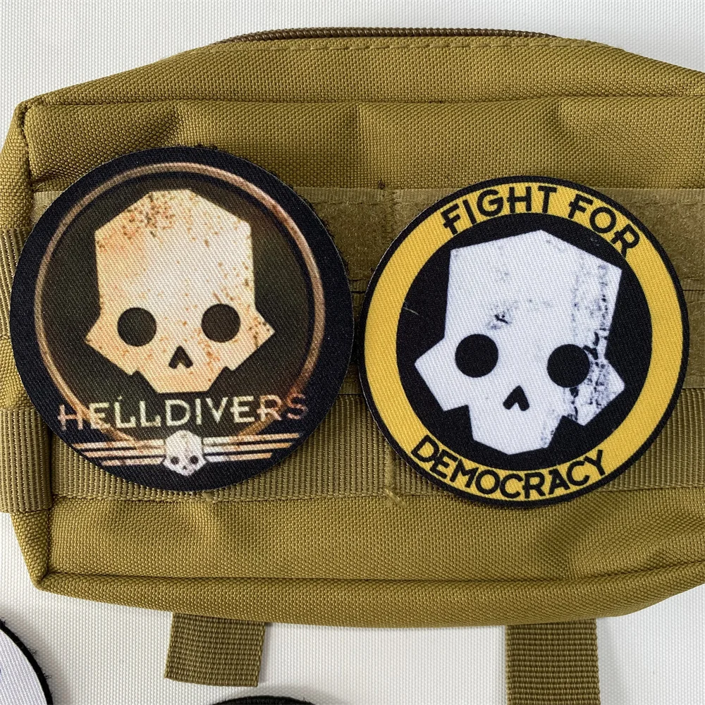 Hell Divers 2 Patches Tactical Military Backpack Printed Stickers Around The Game HellDivers Morale Badge Armband Hook and Loop