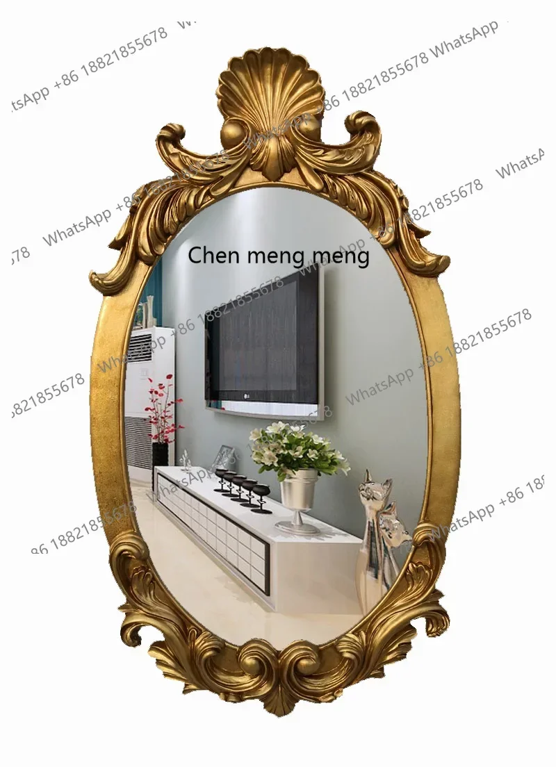 6239 European oval bathroom mirror American half-body makeup mirror wash basin entrance decorative mirror