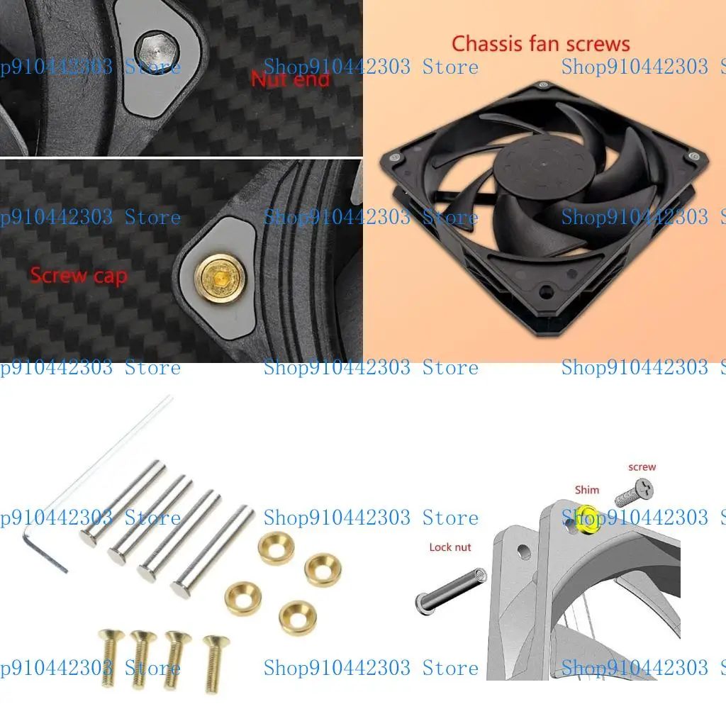 

L4MD 4pc Metal Screws for 25mm Thickness Computer Fan Chassis Fan Nut Screw