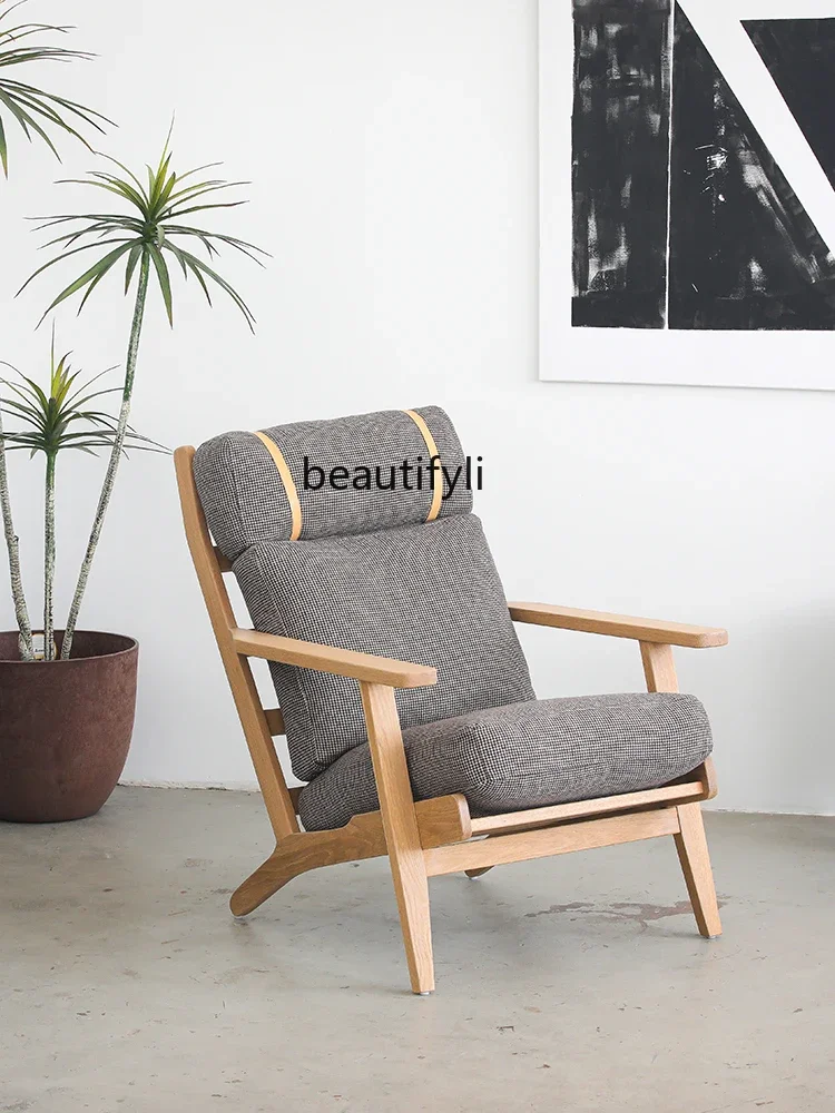 

zxqModern Italian Minimalist Single Sofa Living Room Leisure Recliner Couch French Retro Silent Chair