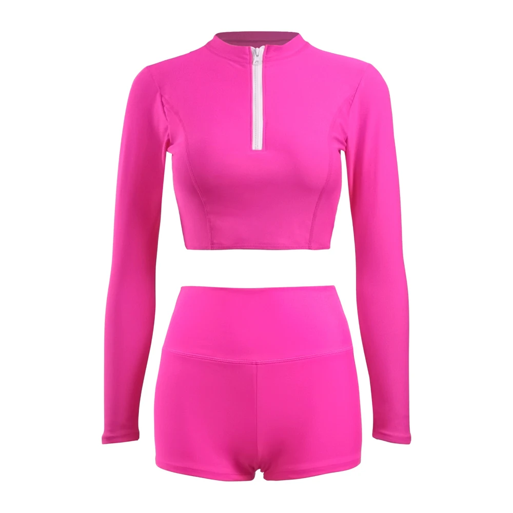 Sexy 2024 Long sleeve Two Pieces Swimwear Swimsuit women bikini mujer biquini Split Swimsuit Bottom bikini plisado beachwear