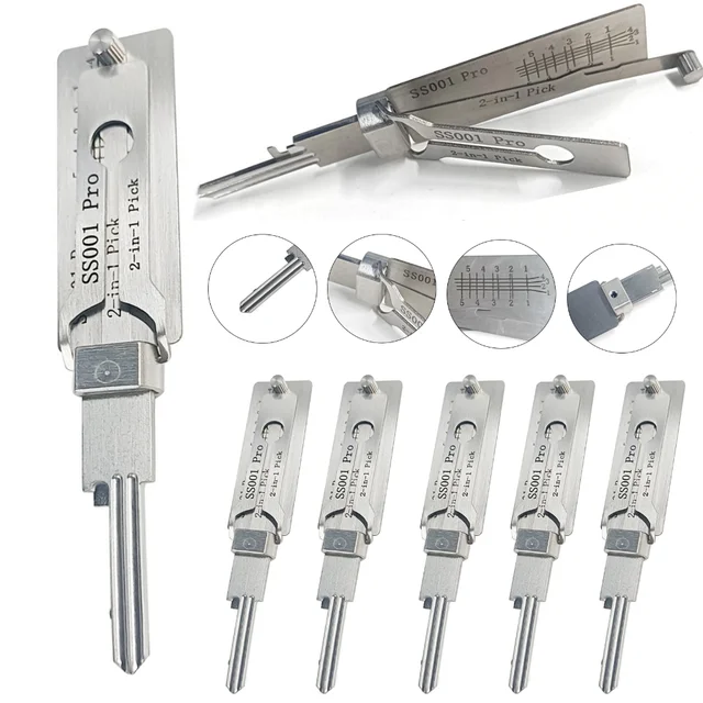 SS001 Pro Ferramenta Decodificadora de Chaves de Metal, Conjunto de Ganchos e Ferramentas de Precisão, Kit de Reparo de Fechaduras com Anel O, Ferramentas Manuais de Manutenção