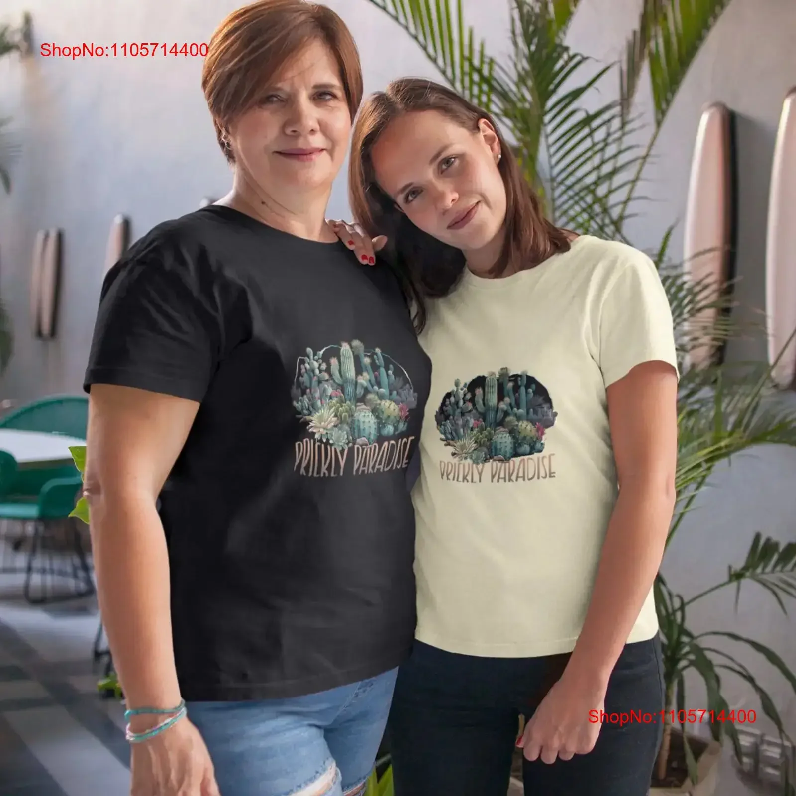 Prickly Paradise T shirt Jersey Cactus Garden Casual for Seniors vintage Washed Stylish streetwear designer clothes graphic
