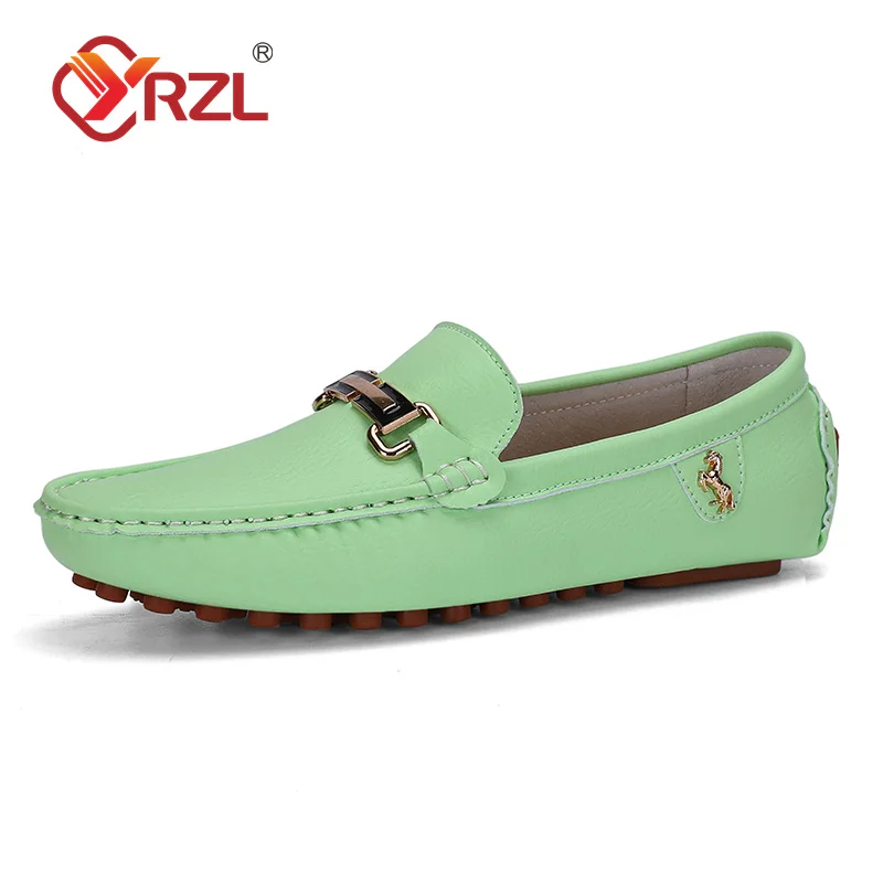 YRZL Loafers Men Handmade Leather Loafer Casual Driving Flats Slip-on Shoes Luxury Comfy Moccasins White Loafers Shoes for Men