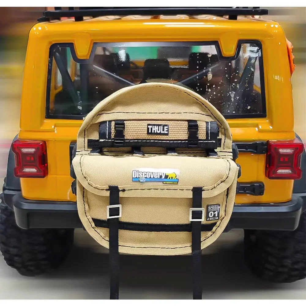 Simulation de housses de pneus de secours, sacs de rangement de pneus de roue, décoration pour voiture sur chenilles axiale 1/8 1/10 RC SCX10 Traxxas TRX4 D90