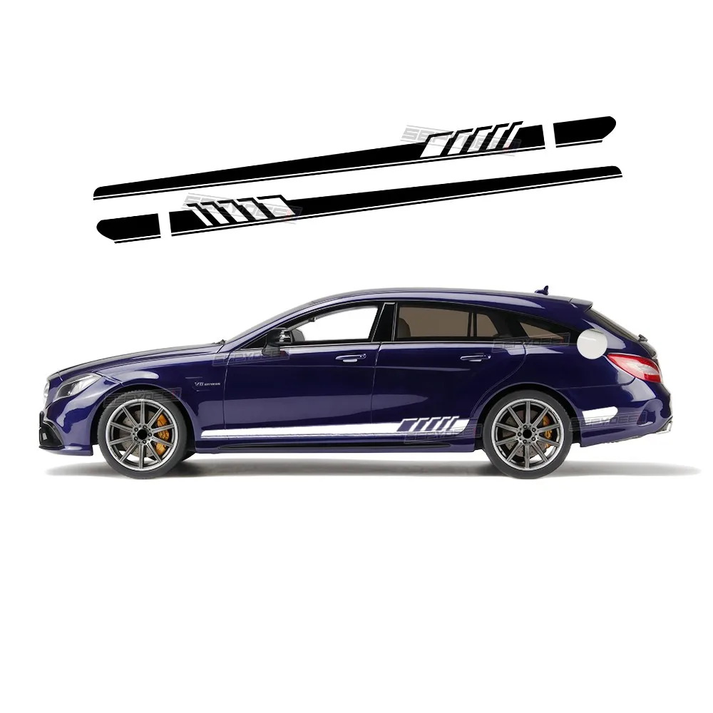 

2 шт., наклейка на боковую полоску автомобиля, виниловая наклейка для Mercedes Benz CLS Class C257 C219 W219 C218 W218 X218, автомобильные аксессуары