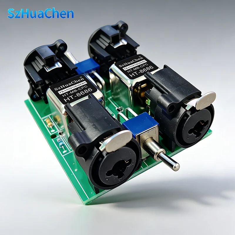 XLR 6.35mm Balanced Hum Noise Eliminator 2-Channel Passive Audio Isolator Module with Ground Lift for Studio Live Sound DJ