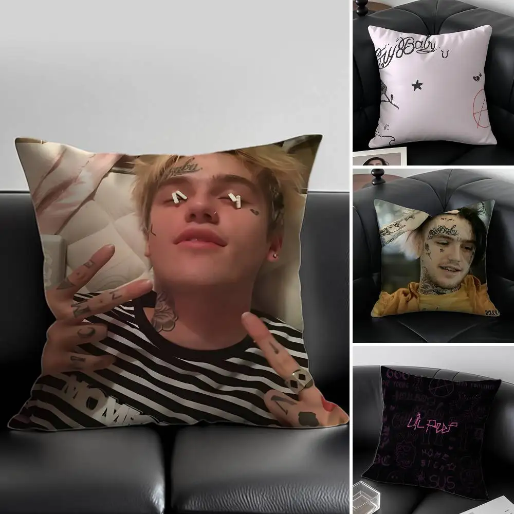 L-Lil Peep Cry Baby Pillow Case Skin-Friendly And Comfortable Fabric Pillowcase Lnvisible Lilky Zipper