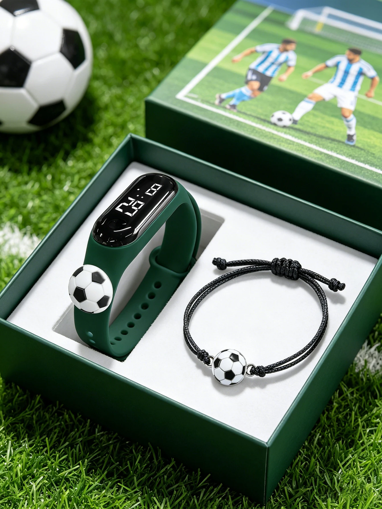 

Kids Football Watch & Bracelet Set, Soccer LED Digital Wristband for Boys Girls