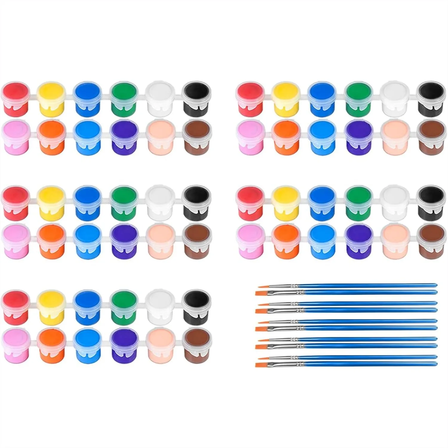 

12 Colors Acrylic Paint Set, 70 Pcs Mini Paint Strips with Brushes for Adults Craft