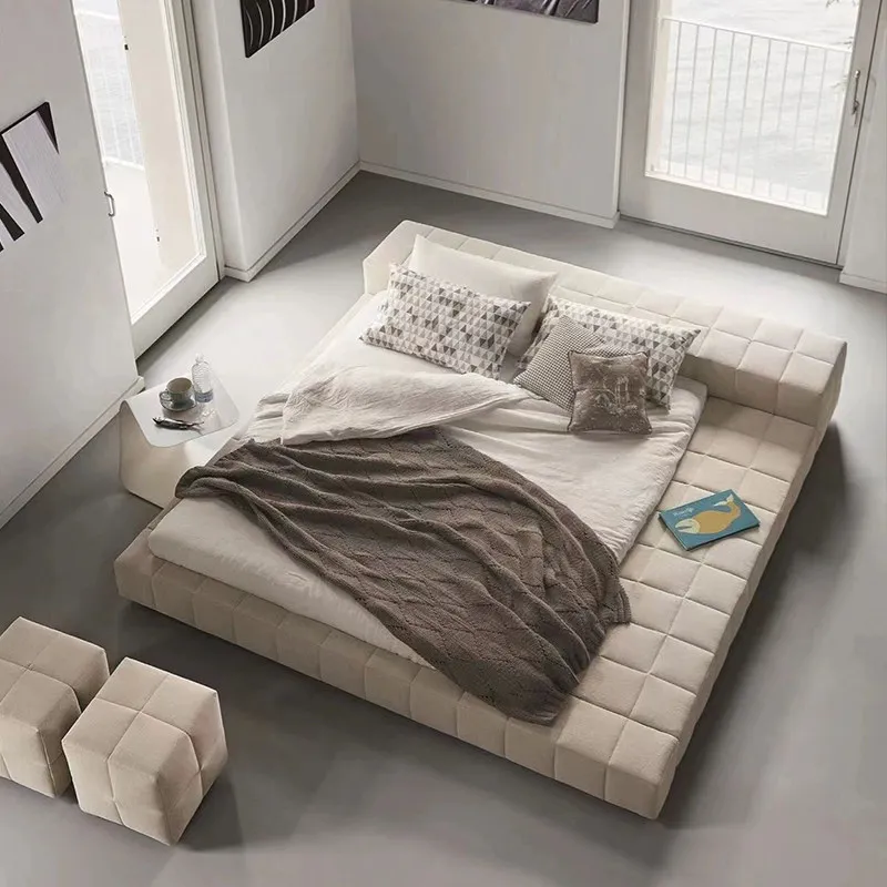 Pixel tofu block bed modern simple tatami floor splicing widened bed