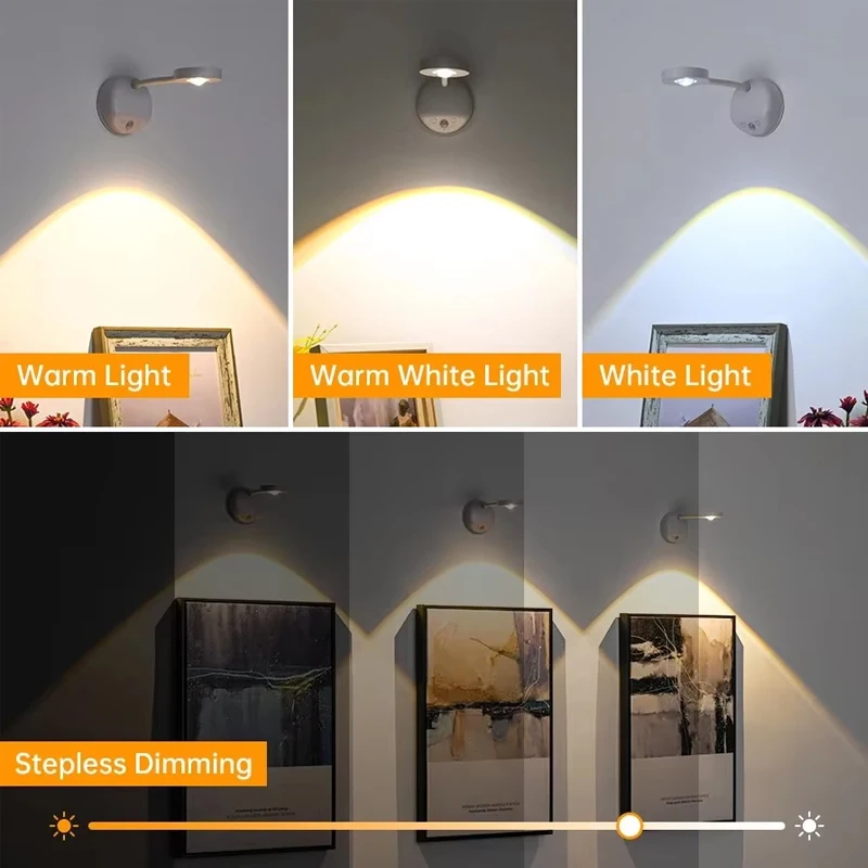 Night Light Motion Sensor Light ไร้สาย USB LED สําหรับห้องครัวห้องนอนภาพจิตรกรรมฝาผนังห้องนั่งเล่น Sensor โคมไฟติดผนังในร่มของขวัญ