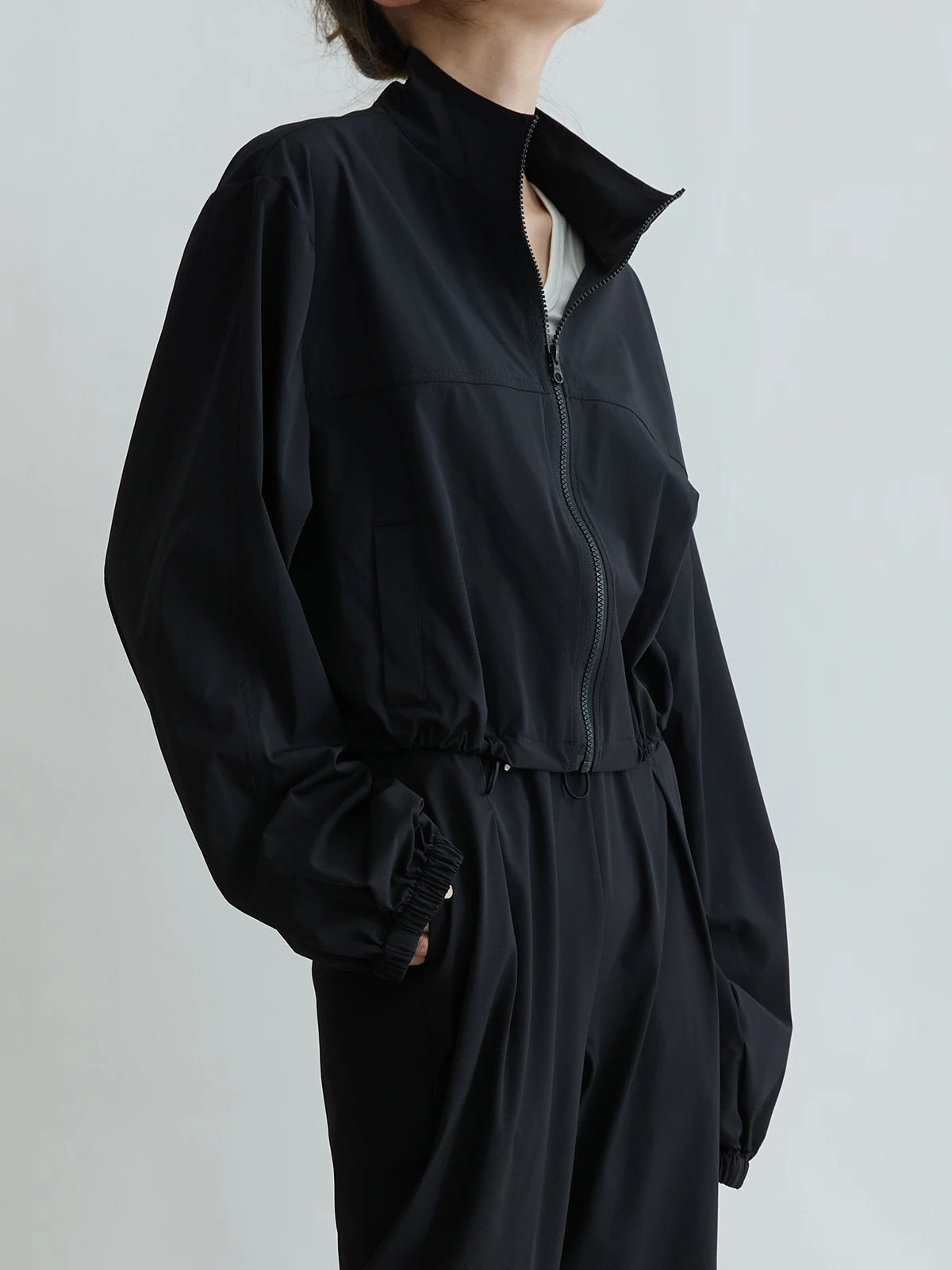 

Весна 202, женская повседневная тонкая куртка с воротником-стойкой, длина или солнечная защита, спецодежда, смешанное соевое волокно, полиэстер, смесь