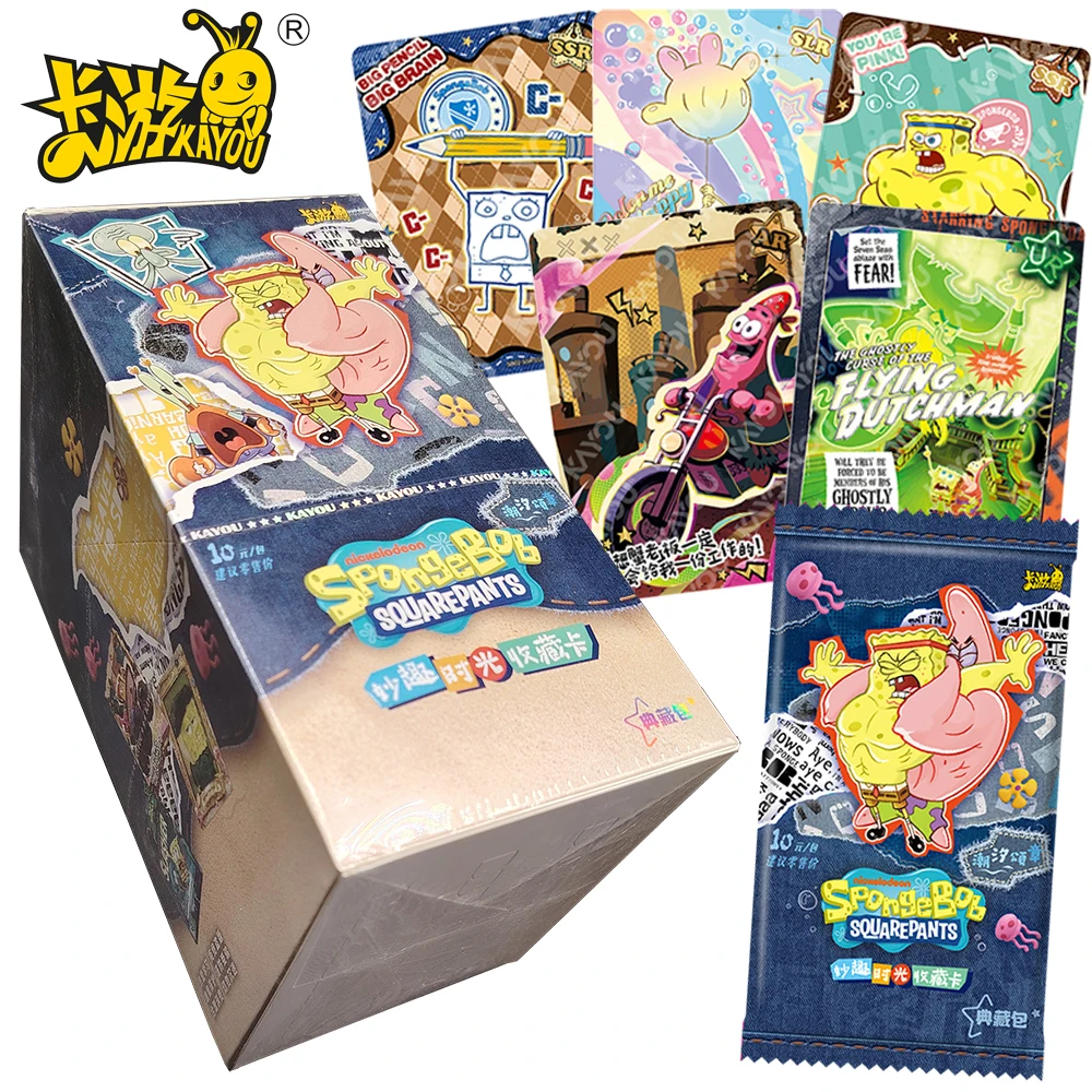 

KAYOU Original SpongeBob SquarePants Collection Card Creative Holiday Beach Theme Exquisite Craftsmanship Card Gift Desktop Toy
