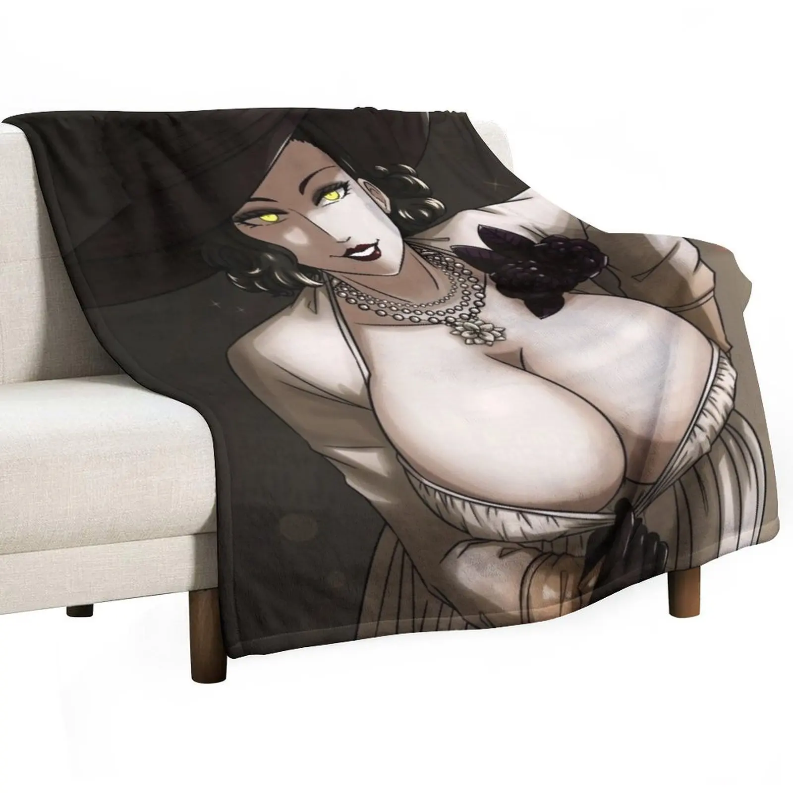 

Lady Dimitrescu Throw Blanket Thermals For Travel Polar Soft Plush Plaid heavy to sleep Blankets