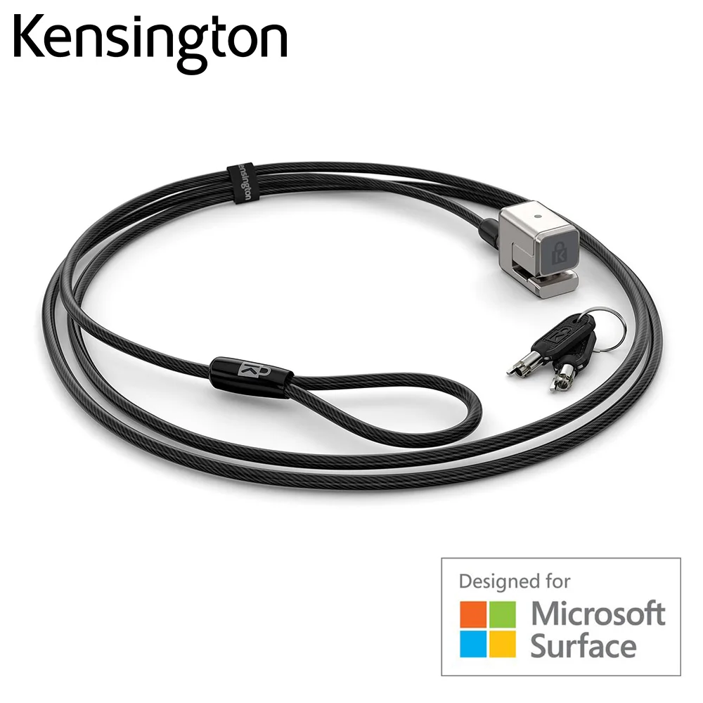 Kensington Original Keyed Cable Lock for Surface Pro and Surface Go with 1.8m 6ft Steel Cable Anti-Theft Patented DFS-Certified