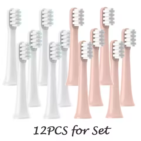 12 PCS for XIAOMI T100 Brush Heads Replaceable Sonic Electric Toothbrush Soft DuPont Bristle Clean Nozzles Refills Vacuum Brush