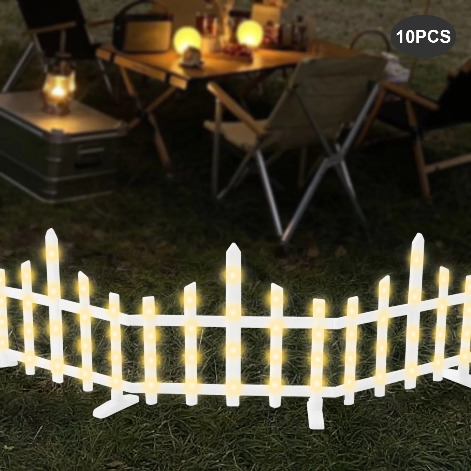 10pcs Christmas Decorations Light atmosphere light fence light Decorative Lights for Holiday plug-in model 35cm