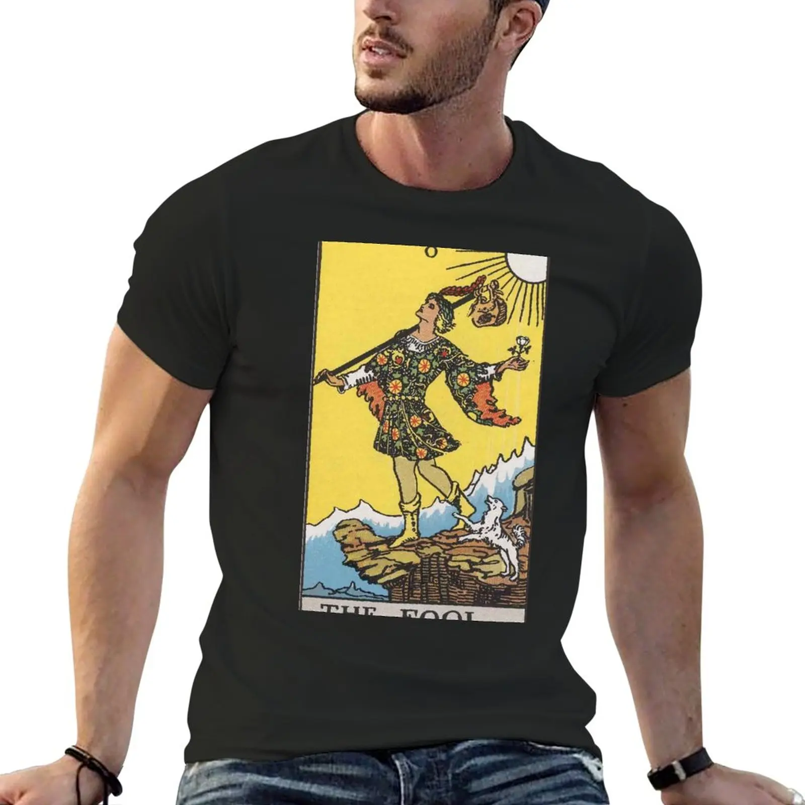 New The Fool Tarot Card Rider Waite Classic T-Shirt plus size t shirts summer clothes vintage t shirt mens graphic t-shirts