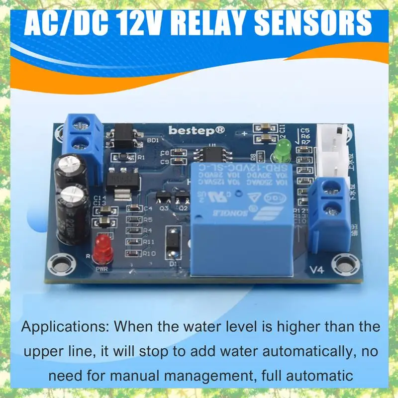 Smart-Xh-M203 Módulo de interruptor de bomba controlador de nivel de agua completamente automático Sensores de relé Ac/Dc 12V