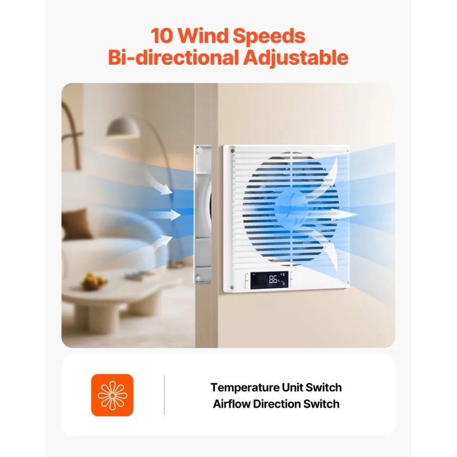 7,5-Zoll-Raum-zu-Raum-Ventilator 2 in 1 305 CFM-Durchgangsventilator mit Fernbedienung